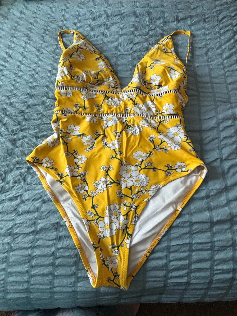 Cupshe Yellow Floral Kids One-Piece Swimsuit